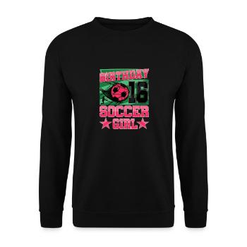 16e anniversaire Fille Football 16 ans Cadeaux - Sweat-shirt Unisexe - noir - Devant - Alina (178cm) & Michal (187cm)
