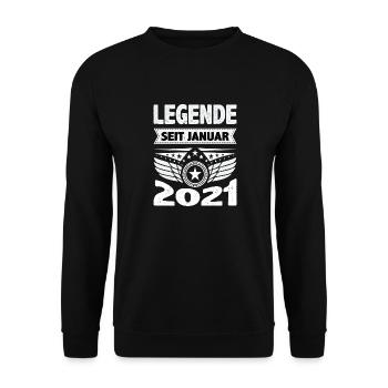 January 2021 Legend for 3 years Man Woman - Unisex Sweatshirt - black - Front - Alina (178cm) & Michal (187cm)