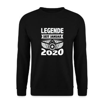 January 2020 Legend for 4 years Man Woman - Unisex Sweatshirt - black - Front - Alina (178cm) & Michal (187cm)