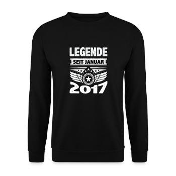 January 2017 Legend for 7 years Man Woman - Unisex Sweatshirt - black - Front - Alina (178cm) & Michal (187cm)