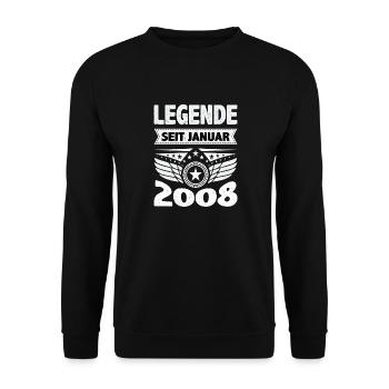 January 2008 Legend for 16 years man woman - Unisex Sweatshirt - black - Front - Alina (178cm) & Michal (187cm)