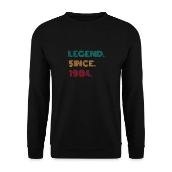 Legende seit 1984 Vinatge 1984 Geburtstagsgeschenk - Unisex Pullover - Schwarz - Vorne - Alina (178cm) & Michal (187cm)