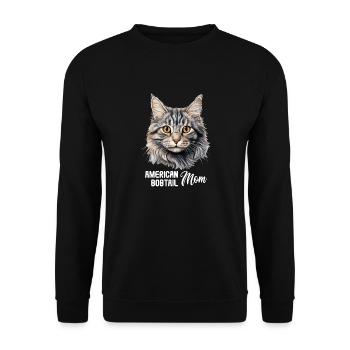 Chat Chats American Bobtail - Sweat-shirt Unisexe - noir - Devant - Alina (178cm) & Michal (187cm)