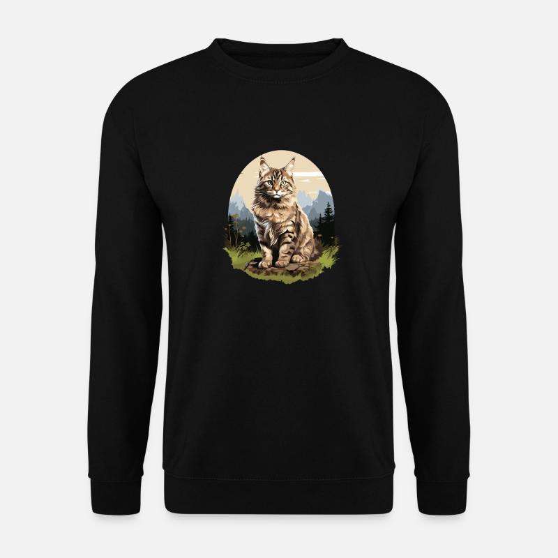 Cat Katzen American Bobtail - Unisex Pullover - Schwarz