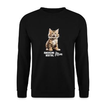 Chat Chats American Bobtail - Sweat-shirt Unisexe - noir - Devant - Alina (178cm) & Michal (187cm)