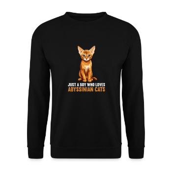 Abyssinian Cat Abessinierkatze - Unisex Sweatshirt - black - Front - Alina (178cm) & Michal (187cm)