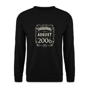 Vintage - Original since August 2006 Birthday - Unisex Sweatshirt - black - Front - Alina (178cm) & Michal (187cm)
