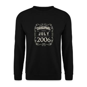Vintage - Original since July 2006 Birthday - Unisex Sweatshirt - black - Front - Alina (178cm) & Michal (187cm)