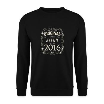 Vintage - Original since July 2016 Birthday - Unisex Sweatshirt - black - Front - Alina (178cm) & Michal (187cm)