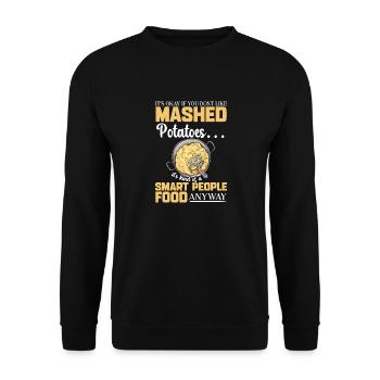Kartoffelbrei Kartoffelpüree - Unisex Pullover - Schwarz - Vorne - Alina (178cm) & Michal (187cm)