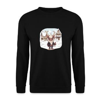 Kawaii Krampus Perchten mask Kawaii Krampus - Unisex Sweatshirt - black - Front - Alina (178cm) & Michal (187cm)