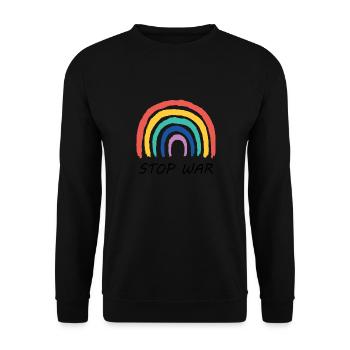 Stop War Rainbow - Unisex Pullover - Schwarz - Vorne - Alina (178cm) & Michal (187cm)