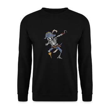 Dabbing Skeleton Pirate Halloween Costume Kids - Unisex Sweatshirt - black - Front - Alina (178cm) & Michal (187cm)