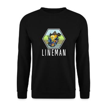 Lineman Electrician Lighting Technician Lamp Occupation - Unisex Sweatshirt - black - Front - Alina (178cm) & Michal (187cm)