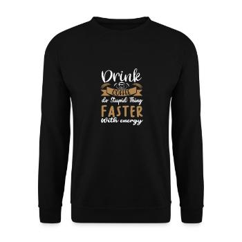 Coffee - Unisex Sweatshirt - black - Front - Alina (178cm) & Michal (187cm)