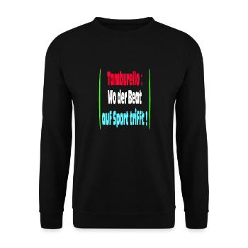 Tamburello Wo der Beat auf den Sport trifft - Unisex Pullover - Schwarz - Vorne - Alina (178cm) & Michal (187cm)