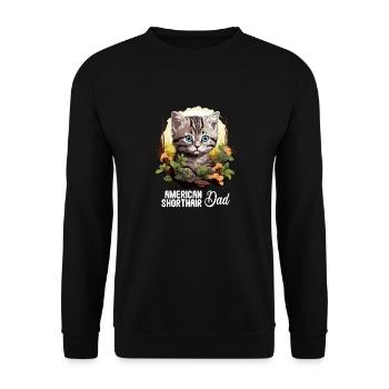 Cat Cats American Shorthair - Unisex Sweatshirt - black - Front - Alina (178cm) & Michal (187cm)