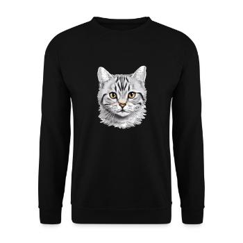 Cat Cats American Shorthair - Unisex Sweatshirt - black - Front - Alina (178cm) & Michal (187cm)