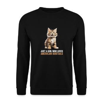 Chat Chats American Bobtail - Sweat-shirt Unisexe - noir - Devant - Alina (178cm) & Michal (187cm)