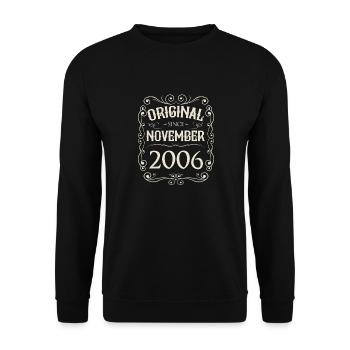 Vintage - Original since November 2006 Birthday - Unisex Sweatshirt - black - Front - Alina (178cm) & Michal (187cm)