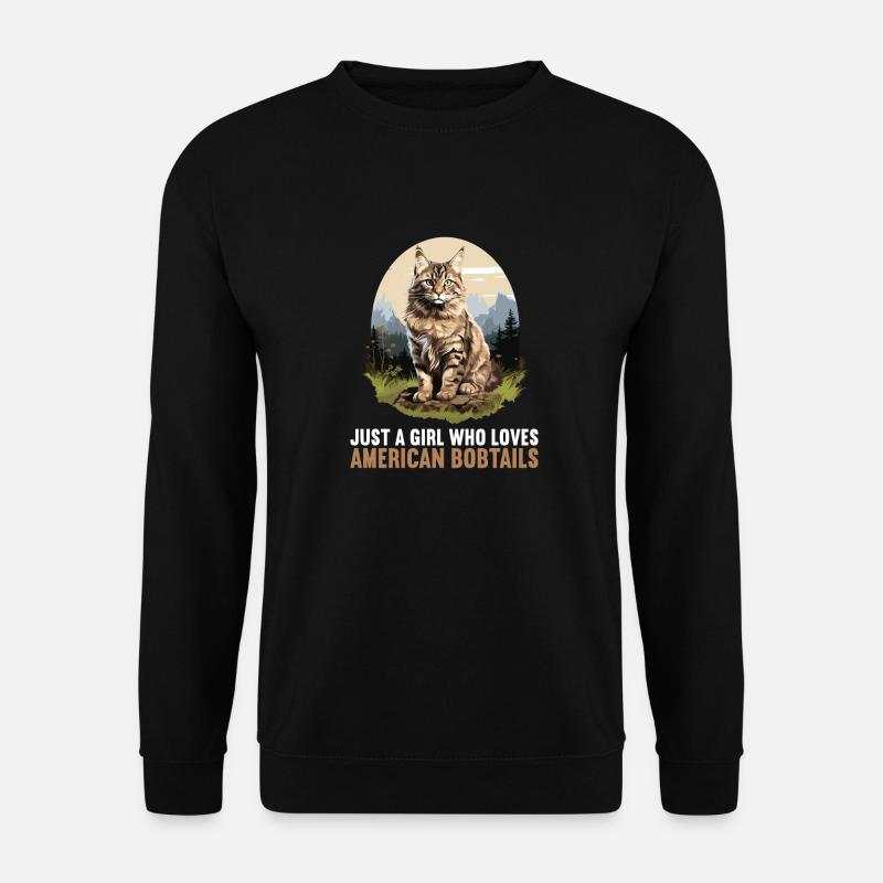 Cat Katzen American Bobtail - Unisex Pullover - Schwarz
