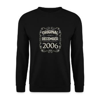 Vintage - Original since December 2006 Birthday - Unisex Sweatshirt - black - Front - Alina (178cm) & Michal (187cm)