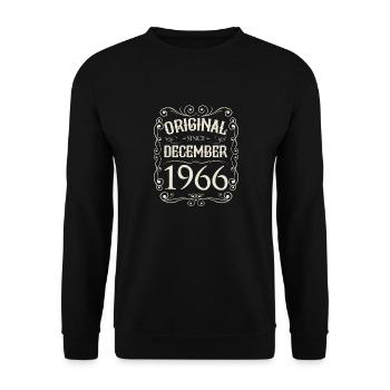 Vintage - Original since Dezember 1966 Geburtstag - Unisex Pullover - Schwarz - Vorne - Alina (178cm) & Michal (187cm)