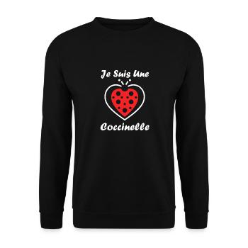 Citation Humour Petite coccinelle - Sweat-shirt Unisexe - noir - Devant - Alina (178cm) & Michal (187cm)