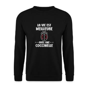 Citation Humour Petite coccinelle - Sweat-shirt Unisexe - noir - Devant - Alina (178cm) & Michal (187cm)