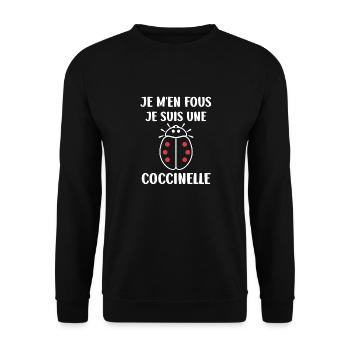 Citation Humour Petite coccinelle - Sweat-shirt Unisexe - noir - Devant - Alina (178cm) & Michal (187cm)