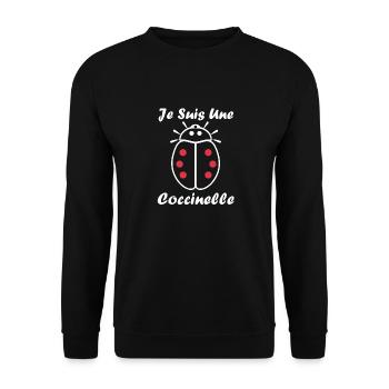 Citation Humour Petite coccinelle - Sweat-shirt Unisexe - noir - Devant - Alina (178cm) & Michal (187cm)