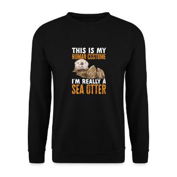 Seeotter - Unisex Pullover - Schwarz - Vorne - Alina (178cm) & Michal (187cm)