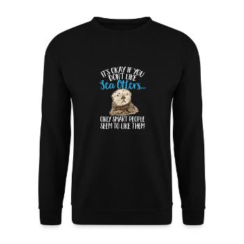 Seeotter - Unisex Pullover - Schwarz - Vorne - Alina (178cm) & Michal (187cm)