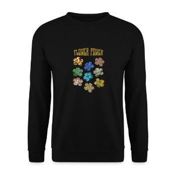 Flower power retro patterns - Unisex Sweatshirt - black - Front - Alina (178cm) & Michal (187cm)