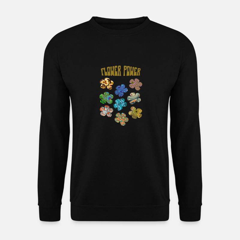 Flower power retro patterns - Unisex Sweatshirt - black
