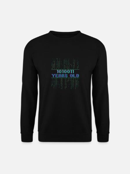 83rd Birthday 83 years old Binary Code Coder - Unisex Sweatshirt - black