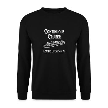 Continuous Cruiser Canal Narrowboat Gift - Unisex Sweatshirt - black - Front - Alina (178cm) & Michal (187cm)