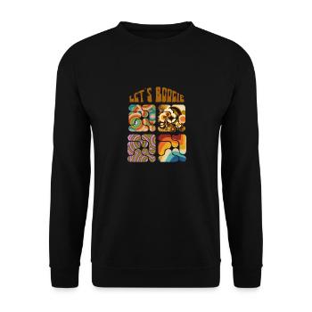Let's boogie retro pattern - Unisex Sweatshirt - black - Front - Alina (178cm) & Michal (187cm)