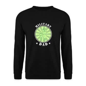 Papa Papa Fête des pères Soldat militaire - Sweat-shirt Unisexe - noir - Devant - Alina (178cm) & Michal (187cm)