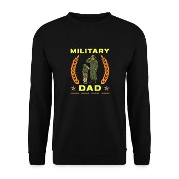 Papa Papa Père Fête des pères Soldat militaire - Sweat-shirt Unisexe - noir - Devant - Alina (178cm) & Michal (187cm)