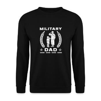 Papa Papa Père Fête des pères Soldat militaire - Sweat-shirt Unisexe - noir - Devant - Alina (178cm) & Michal (187cm)