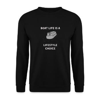 Lustiger Narrowboat Canal Barge Boating Lifestyle - Unisex Pullover - Schwarz - Vorne - Alina (178cm) & Michal (187cm)