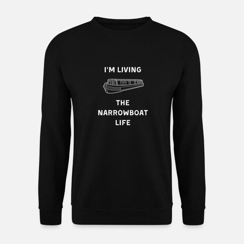 Lustiger Kanal schmales Boot Bootsfahrer lebt die - Unisex Pullover - Schwarz