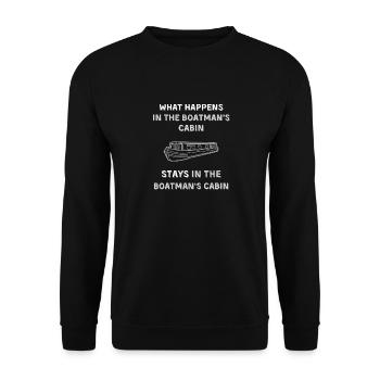 Vintage Narrowboat Canal Barge Boatman's Cabin - Unisex Sweatshirt - black - Front - Alina (178cm) & Michal (187cm)