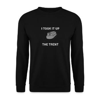 Funny Vintage Narrowboat Canal Barge Up The Trent - Unisex Sweatshirt - black - Front - Alina (178cm) & Michal (187cm)