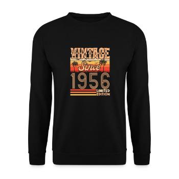 1956. Jahrgang Jahrgang 1956 Geburtstag - Unisex Pullover - Schwarz - Vorne - Alina (178cm) & Michal (187cm)