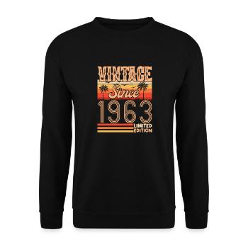1963. Jahrgang Jahrgang 1963 Geburtstag - Unisex Pullover - Schwarz - Vorne - Alina (178cm) & Michal (187cm)