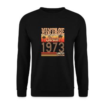 1973. Jahrgang Jahrgang 1973 Geburtstag - Unisex Pullover - Schwarz - Vorne - Alina (178cm) & Michal (187cm)