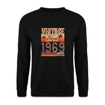 Jubiläum 1969. Jahrgang Jahrgang 1969 Geburtstag - Unisex Pullover - Schwarz - Vorne - Alina (178cm) & Michal (187cm)