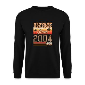 Anniversary 2004. Vintage Born in 2004 Birthday - Unisex Sweatshirt - black - Front - Alina (178cm) & Michal (187cm)